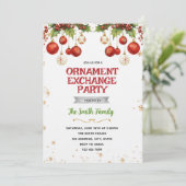 Christmas ornament exchange party invitation 招待状 (スタンド正面)