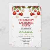 Christmas ornament exchange party invitation 招待状 (正面/裏面)
