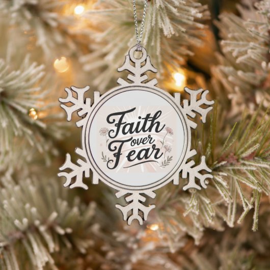  Christmas Ornament | Faith Inspired スノーフレークピューターオーナメント (ツリー)