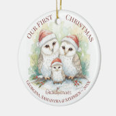 Christmas Ornament - First Christmas Grandparents セラミックオーナメント (左)