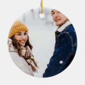 Christmas Ornament - First Christmas Married Photo セラミックオーナメント (裏面)