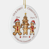Christmas Ornament - First Christmas with our Cat セラミックオーナメント (右)