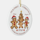 Christmas Ornament - First Christmas with our Dog  セラミックオーナメント (右)