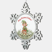 Christmas Ornament From the Elf スノーフレークピューターオーナメント (右)