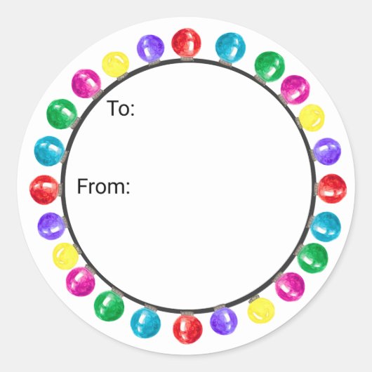 Christmas Ornament Gift Stickers ラウンドシール (正面)