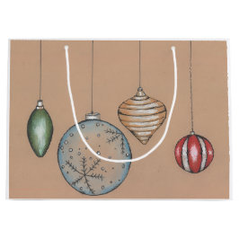 Christmas Ornament Holiday Bag ラージペーパーバッグ
