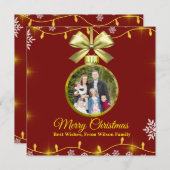 Christmas Ornament Holiday Photo Card シーズンカード (正面/裏面)