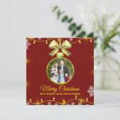 Christmas Ornament Holiday Photo Card シーズンカード (スタンド正面)
