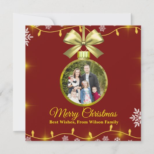 Christmas Ornament Holiday Photo Card シーズンカード (正面)