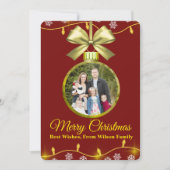 Christmas Ornament Holiday Photo Card シーズンカード (正面)