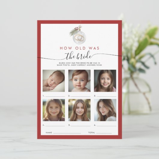 Christmas Ornament How Old Was The Bride Card 招待状 (スタンド正面)