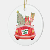 Christmas Ornament Keepsake with Family Car セラミックオーナメント (左)