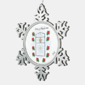 Christmas Ornament  : Merry Christmas   スノーフレークピューターオーナメント (右)