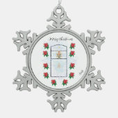 Christmas Ornament  : Merry Christmas   スノーフレークピューターオーナメント (正面)