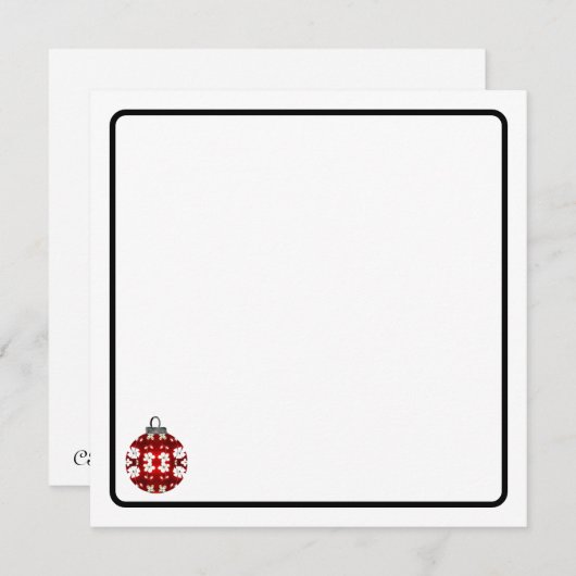 Christmas ornament note card ノートカード (正面/裏面)