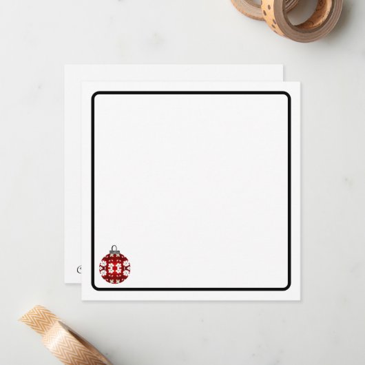 Christmas ornament note card ノートカード (正面/裏面インサイチュ)