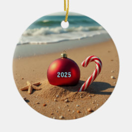 Christmas ornament on the beach holiday gift idea  セラミックオーナメント