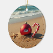 Christmas ornament on the beach holiday gift idea  セラミックオーナメント (左)