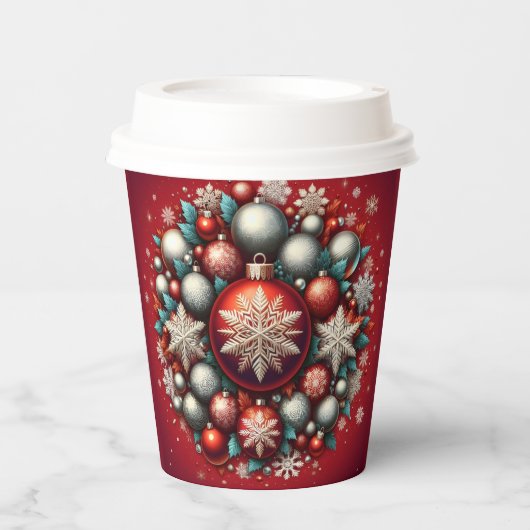Christmas ornament paper cup. 紙コップ (正面)