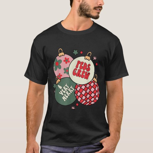 Christmas Ornament Peds Crew Pediatric Nurse Xmas  Tシャツ (正面)