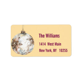 Christmas Ornament Return Address Label ラベル