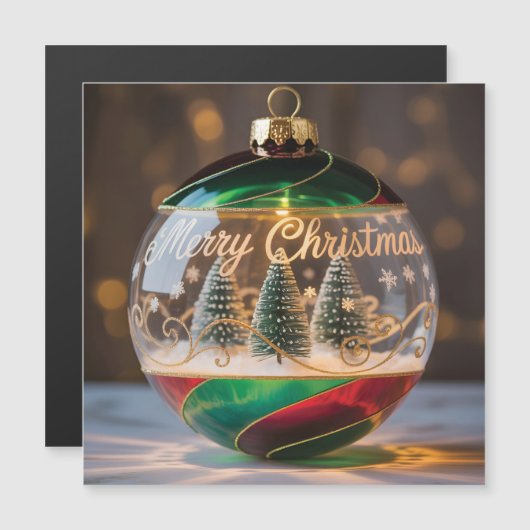 Christmas Ornament Snow Globe with Tiny Tree (正面/裏面)