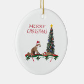 Christmas Ornament, wildlife, mom and baby fox セラミックオーナメント (右)