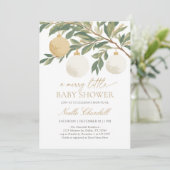 Christmas Ornament Winter Baby Shower 招待状 (スタンド正面)