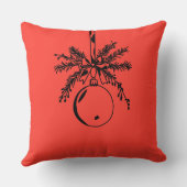 Christmas ornament with bow and pine branch クッション (裏面)