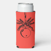 Christmas ornament with bow and pine branch スリム缶クーラー (Seltzer正面)