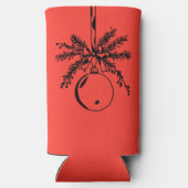 Christmas ornament with bow and pine branch スリム缶クーラー (裏面)