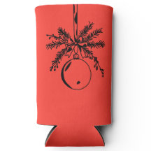 Christmas ornament with bow and pine branch