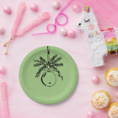 Christmas ornament with bow and pine branch ペーパープレート (パーティー)