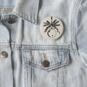 Christmas ornament with bow and pine branch 缶バッジ (インサイチュ)