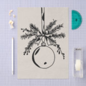 Christmas ornament with bow and pine branch 薄葉紙 (クラフト)