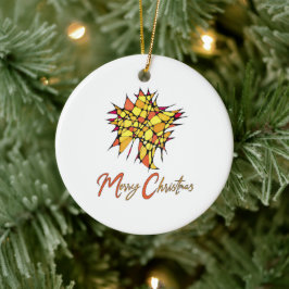 Christmas Ornament with Star Graphic セラミックオーナメント