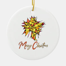 Christmas Ornament with Star Graphic セラミックオーナメント
