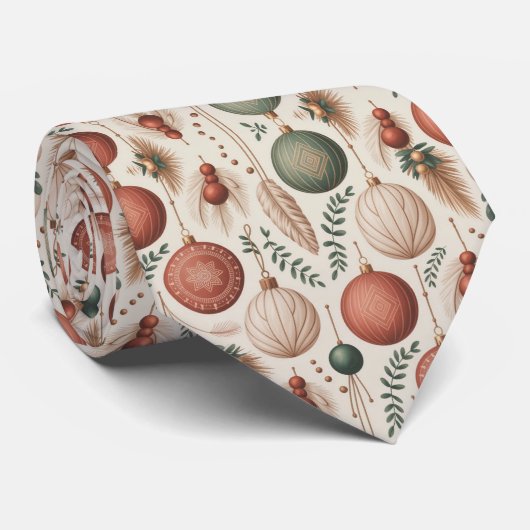 Christmas Ornaments Boho Pattern  ネクタイ (ロール)
