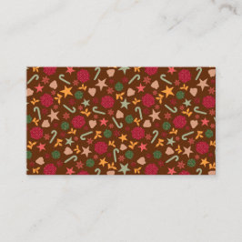 Christmas Ornaments Brown Background 名刺