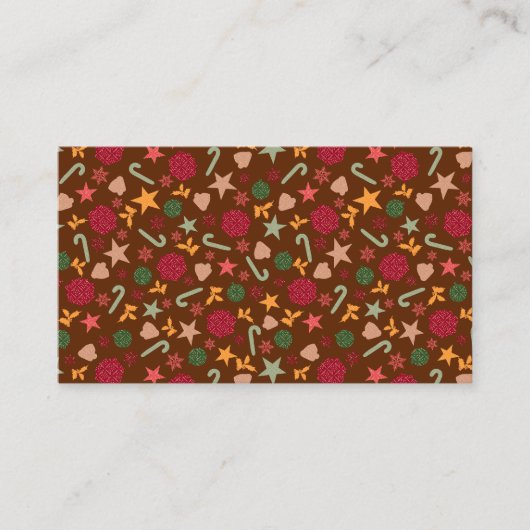 Christmas Ornaments Brown Background 名刺 (正面)
