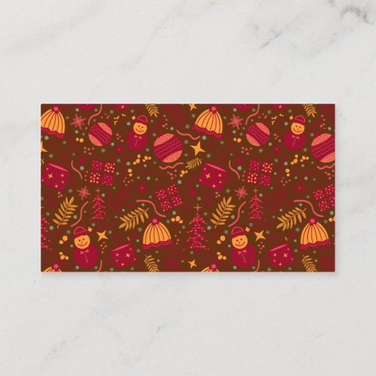 Christmas Ornaments Burgundy 名刺 (裏面)