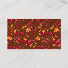 Christmas Ornaments Burgundy 名刺