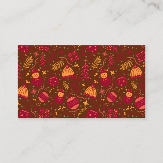 Christmas Ornaments Burgundy 名刺 (正面)