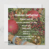 Christmas Ornaments Evergreens Holiday  招待状 (正面)