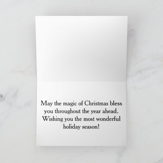 Christmas ornaments hanging from the tree branches シーズンカード (内部)