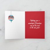 Christmas Ornaments Happy Holiday Greetings カード (内部)