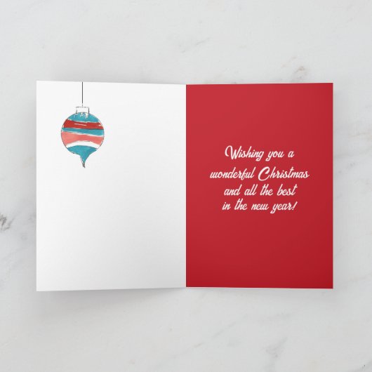 Christmas Ornaments Happy Holiday Greetings カード (内部)