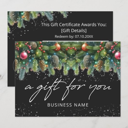 Christmas Ornaments Logo Gift Certificate (正面/裏面)