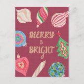Christmas ornaments merry & bright Christmas  ポストカード (正面)