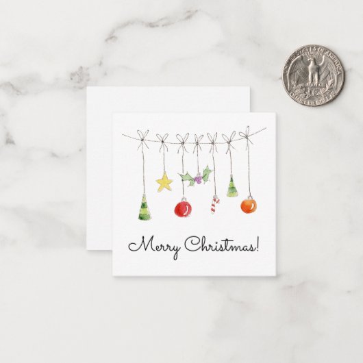 Christmas Ornaments On A String ノートカード (正面/裏面インサイチュ)